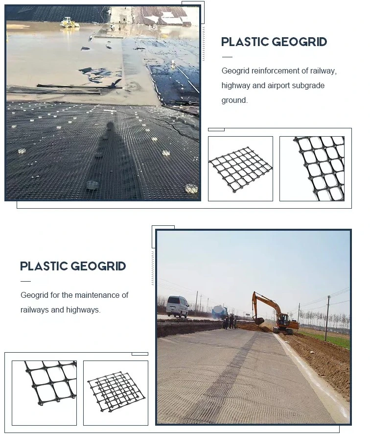 Material biaxial plástico anti de la construcción de carreteras del resbalón 30kn PP Geogrid 3