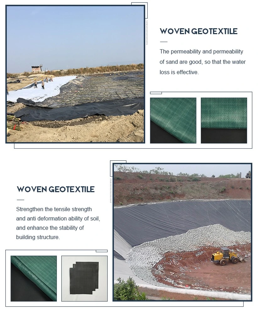 Geotextil tejido PP tejido certificado de la estabilización de la tela para el refuerzo del suelo
