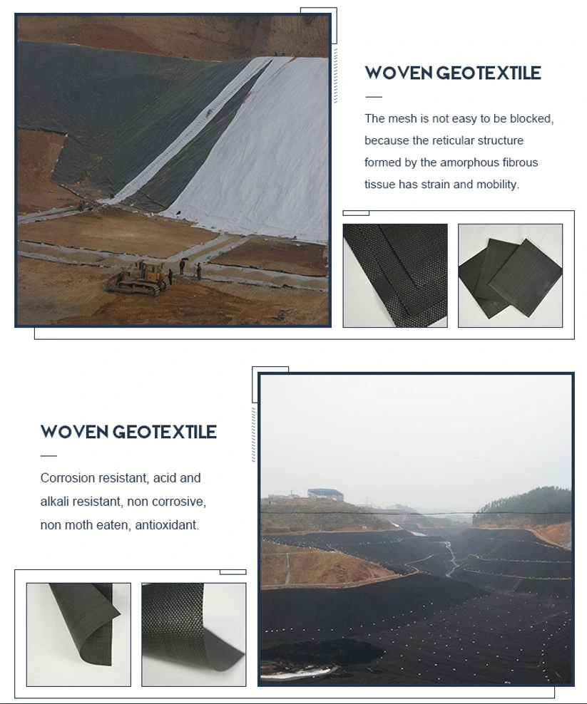 Geotextil tejido PP tejido certificado de la estabilización de la tela para el refuerzo del suelo