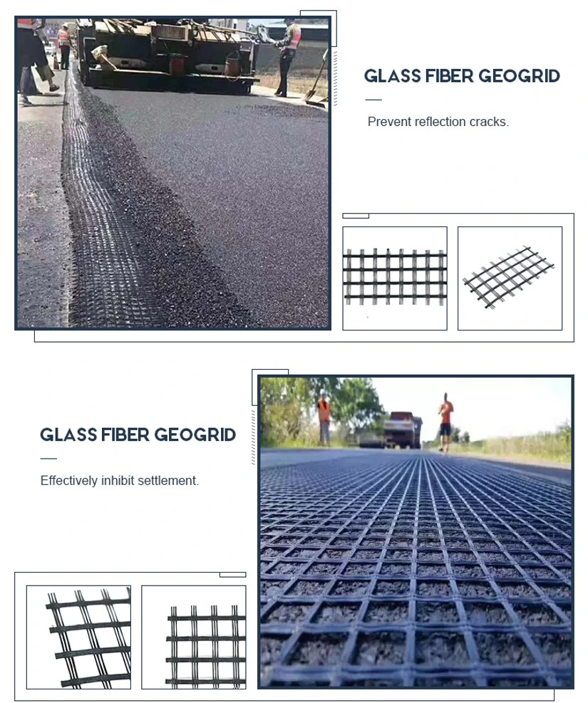 CE ISO9001 Geogrid de fibra de vidrio para la construcción de reforzamientos de carreteras 3