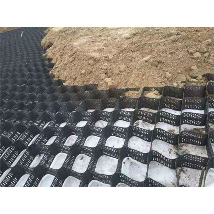 Celular Geo de plástico HDPE de alta resistencia de arena amarilla 100-445 para la estabilidad de la grava 0