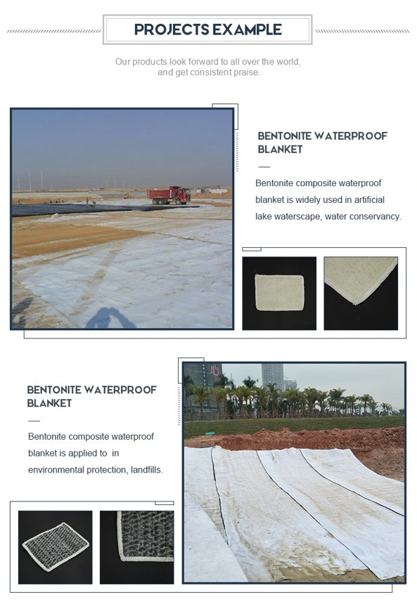 Cubierta impermeable Bentonita Compuesta Impermeable Geosintéticos Liner de arcilla 4