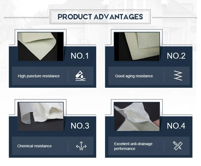 Geomembrana geotextil compuesta de alta resistencia impermeabilizante y antifiltración 1
