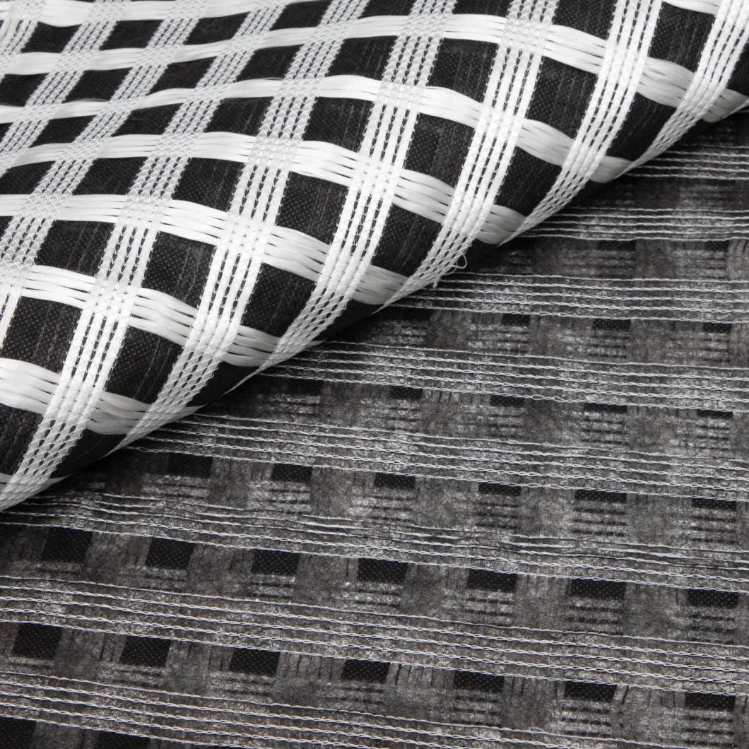 Geogrid de fibra de vidrio biaxial compuesta con geotextil no tejido para refuerzo del suelo/material de construcción vial Geocompos 1
