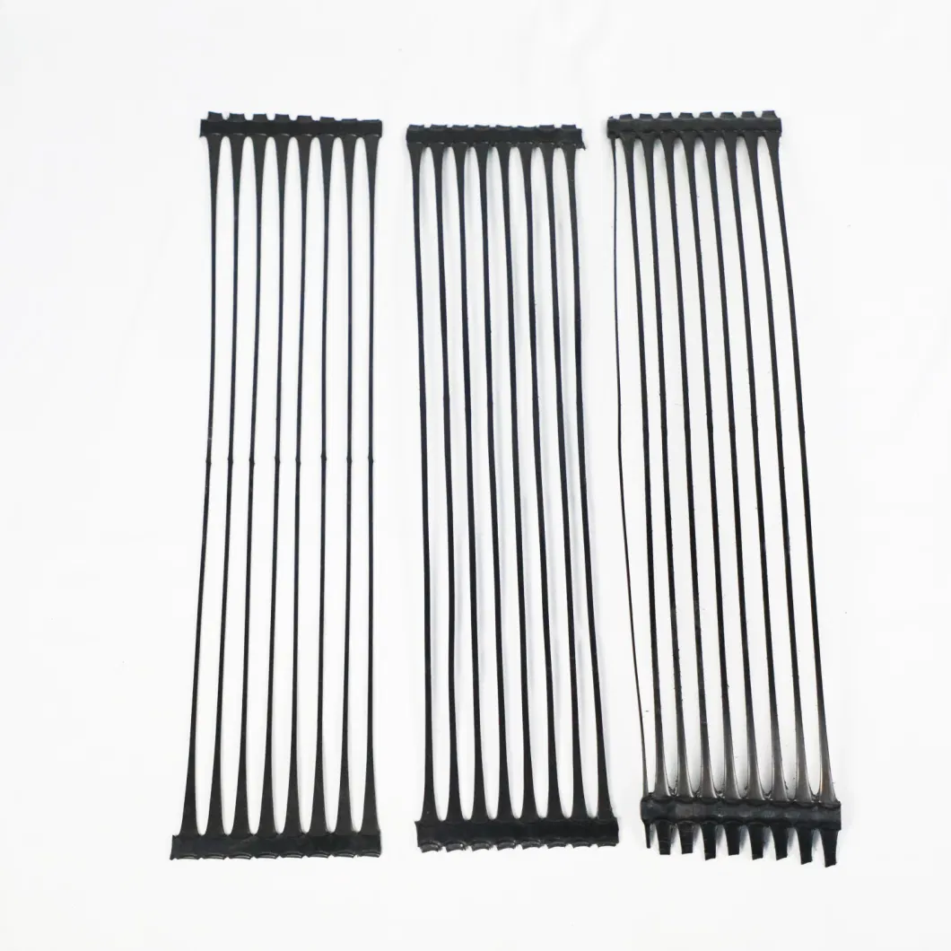 Rejilla de tierra de plástico uniaxial de poliéster Rejilla de tierra de grava uniaxial para el sótano de la entrada 3