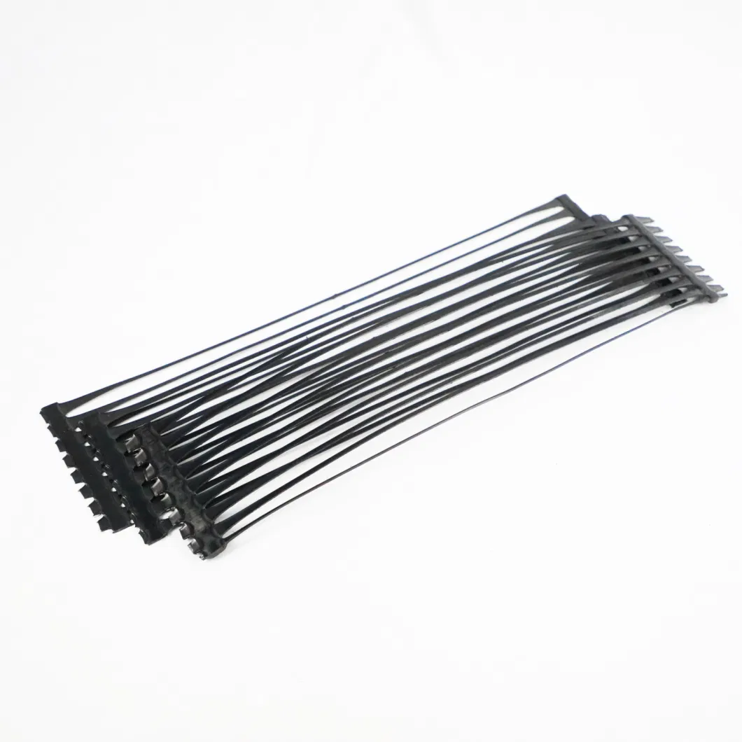 Rejilla de tierra de plástico uniaxial de poliéster Rejilla de tierra de grava uniaxial para el sótano de la entrada 7