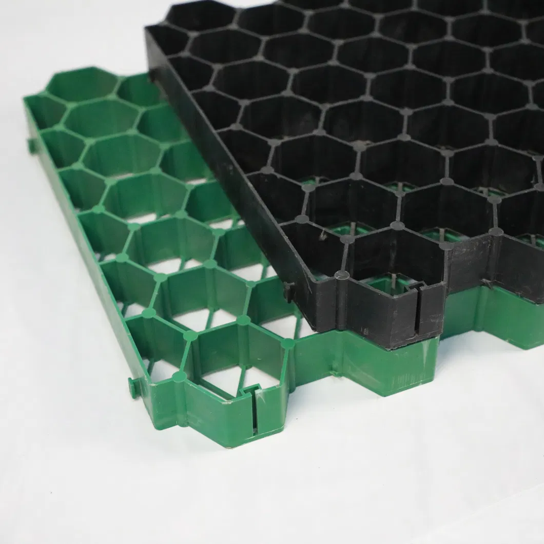 Rejilla de estabilizador de césped de plástico HDPE para estacionamiento Techo exterior Jardín pavimentadores permeables interconectados 1