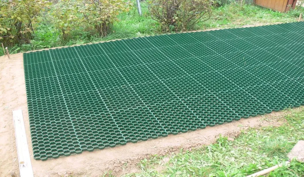 Rejilla de estabilizador de césped de plástico HDPE para estacionamiento Techo exterior Jardín pavimentadores permeables interconectados 8