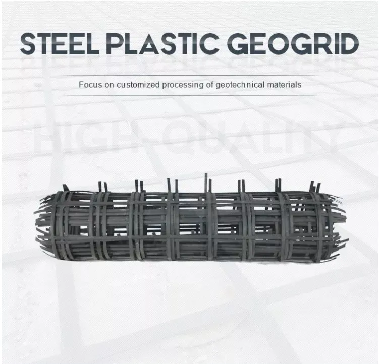 Alta resistencia a la tensión soldadura biaxial de acero de plástico compuesto de la tierra de trabajo Geogrid para la estabilización del suelo característica anti-erosión 0