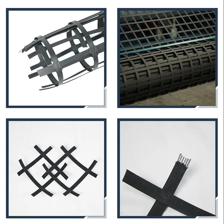 Alta resistencia a la tensión soldadura biaxial de acero de plástico compuesto de la tierra de trabajo Geogrid para la estabilización del suelo característica anti-erosión 1