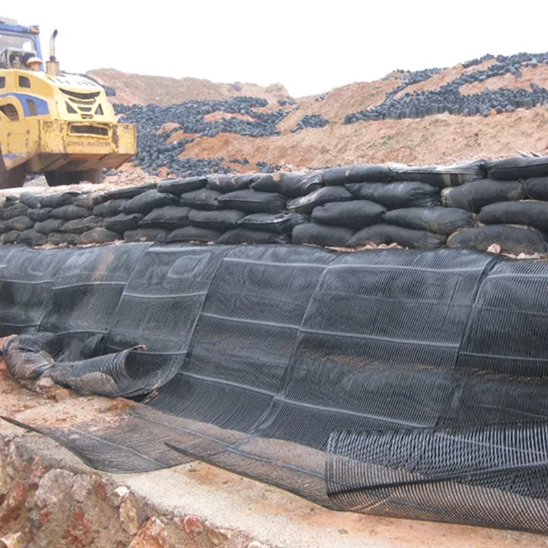 Plastico de polipropileno PE unidireccional uniaxial de tracción geogrid de plástico para el refuerzo del camino 7