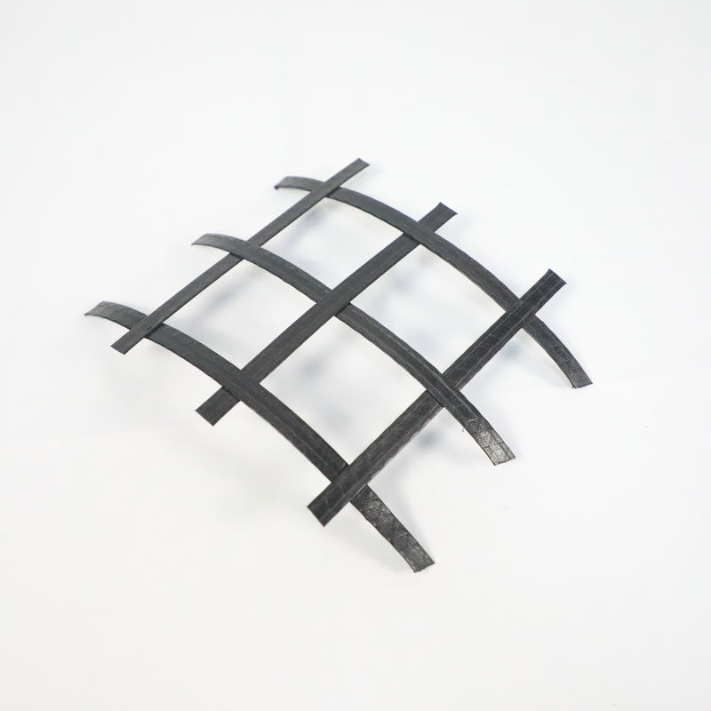 Geotextil biaxial de alta resistencia Geogrid del ANIMAL DOMÉSTICO del poliéster para las plataformas de base del camino los 50kn/M-50kn/M