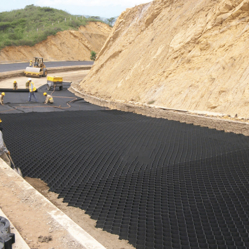 Geocelda de HDPE anticorrosión de 50 mm para la pendiente de la colina del camino del refuerzo del suelo