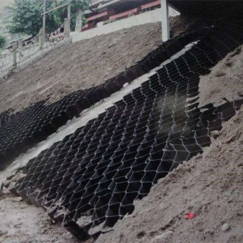 Geocell de chapa de plástico HDPE texturizada / perforada para protección del refuerzo de la pendiente del canal