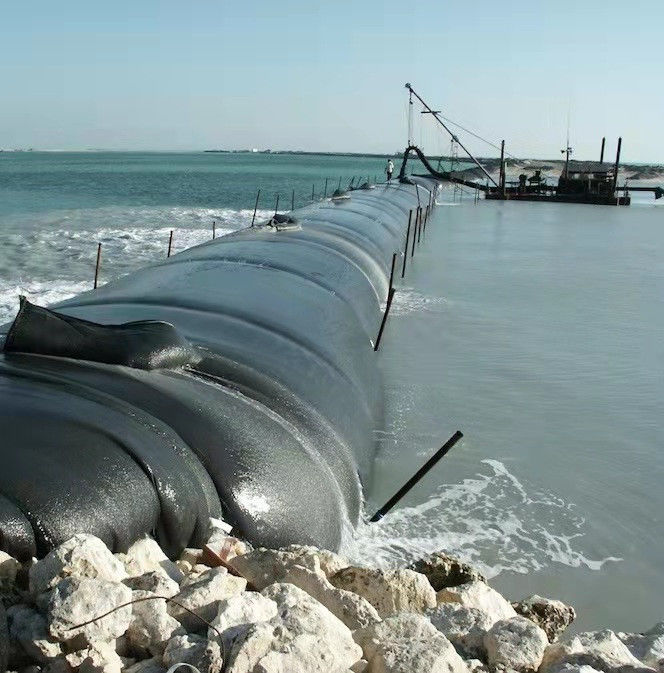 Bolsa / geotúbulo de geotextil tejido de PP de alta resistencia para el tratamiento de aguas residuales o proyectos de dragado marino