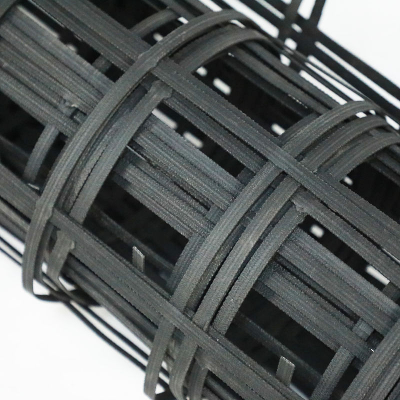 Geogrid de plástico de acero de 80kn con resistencia al ácido y alcalino para protección de pendientes
