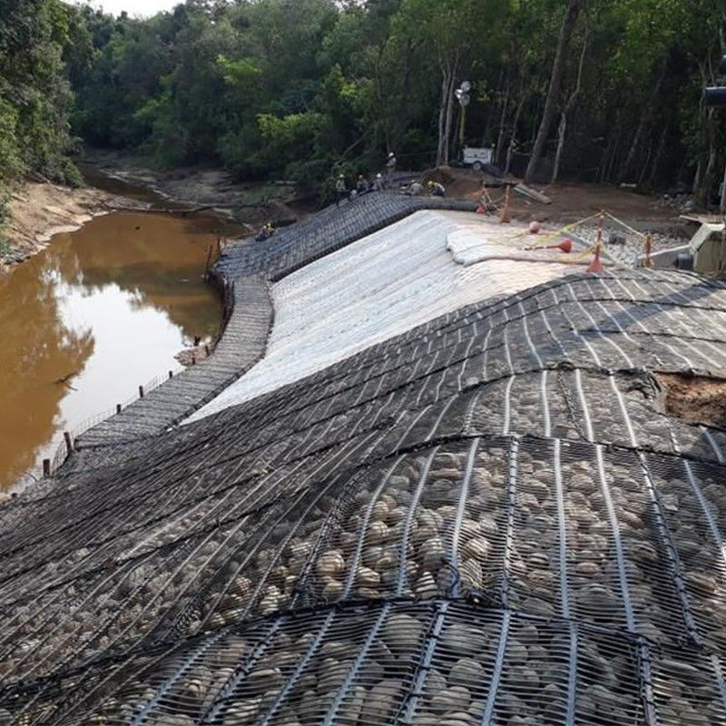 Pp Rejilla geográfica uniaxial de plástico Pe Rejilla geográfica unidireccional Rejilla geográfica uniaxial de poliéster