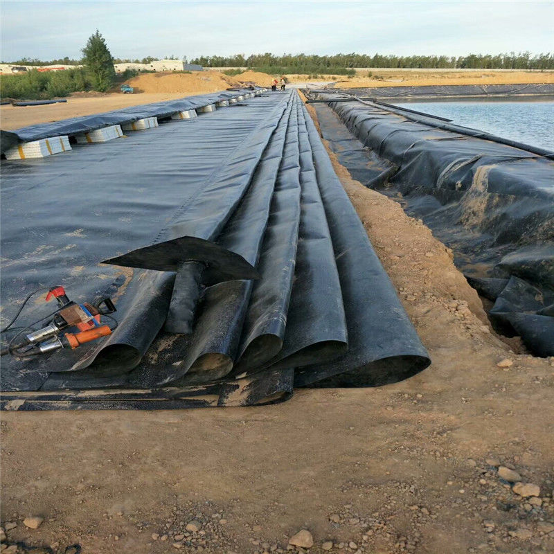 0.3mm/0.5mm/0.75mm/1mm/1.5mm/2mm Hoja de plástico de membrana negra HDPE LDPE LLDPE Virgen Geomembrana para el pescado camarón F