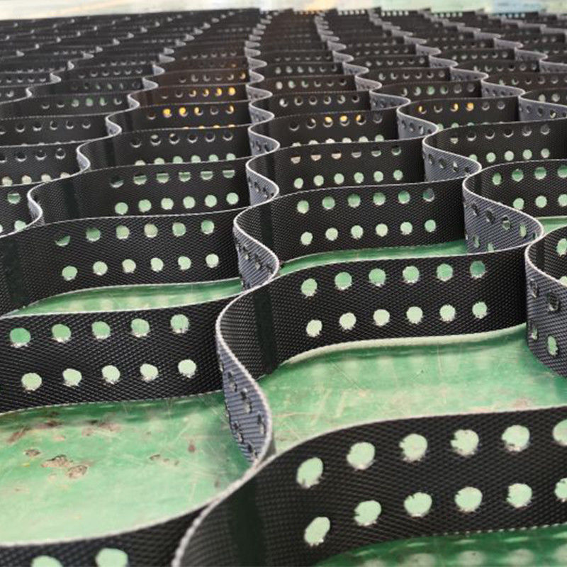 Sistema de material de rejilla de grava de HDPE Geocella texturizada de entrada para el refuerzo de carreteras Pavimentación de redes de hierba