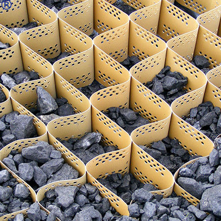 Sistema de material de rejilla de grava de HDPE Geocella texturizada de entrada para el refuerzo de carreteras Pavimentación de redes de hierba