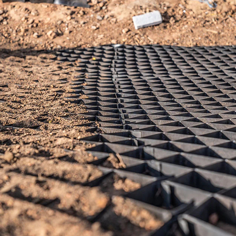 Sistema de material de rejilla de grava de HDPE Geocella texturizada de entrada para el refuerzo de carreteras Pavimentación de redes de hierba