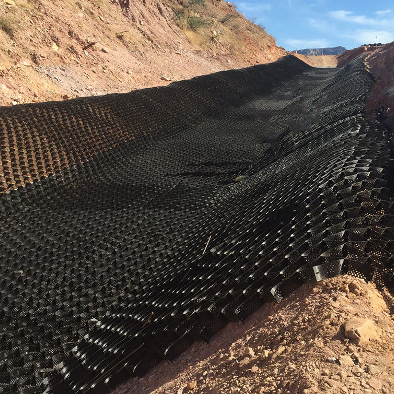 Sistema de material de rejilla de grava de HDPE Geocella texturizada de entrada para el refuerzo de carreteras Pavimentación de redes de hierba