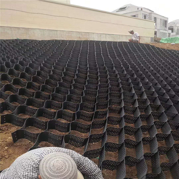 Estabilizador de grava negra de red de tierra HDPE Geocell Factory Estabilizador de grava para paredes de apoyo de entradas