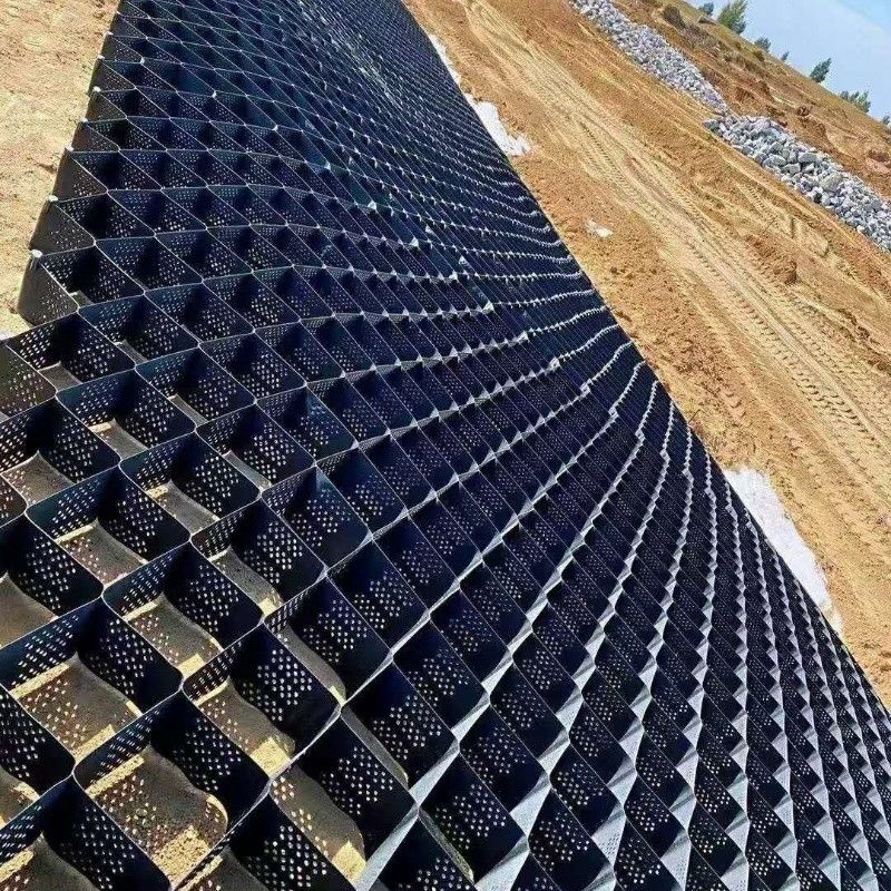 Estabilizador de grava negra de red de tierra HDPE Geocell Factory Estabilizador de grava para paredes de apoyo de entradas