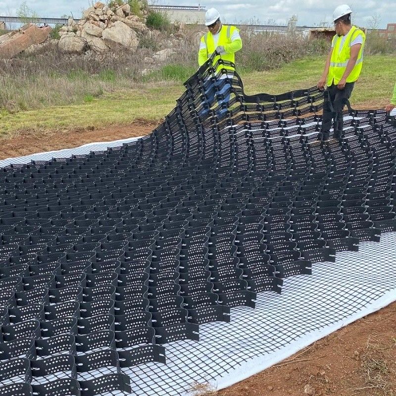 Estabilizador de grava negra de red de tierra HDPE Geocell Factory Estabilizador de grava para paredes de apoyo de entradas