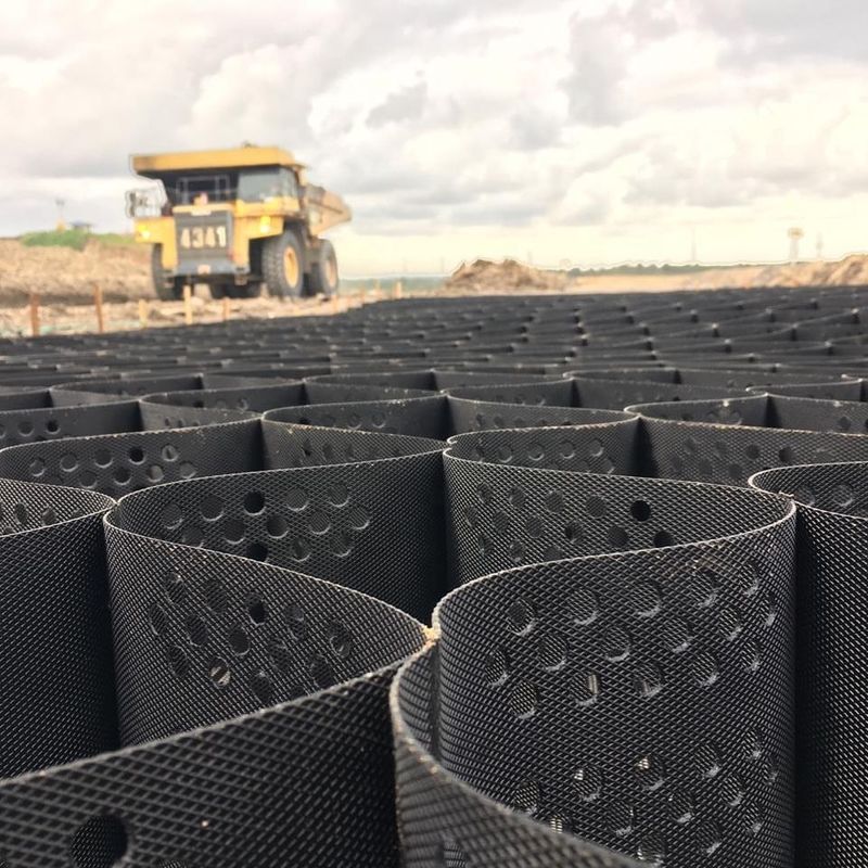 Geocell de plástico HDPE texturizado y perforado Paver Gid Manufacturer Grill de grava Geocell para la construcción de carreteras