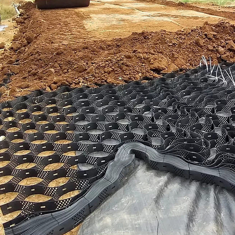Sistema de confinamiento con alta textura de celda Honeycomb Geocell HDPE para la carretera Fundación Protección de pendientes Parking Parking Driveway Pared de contención