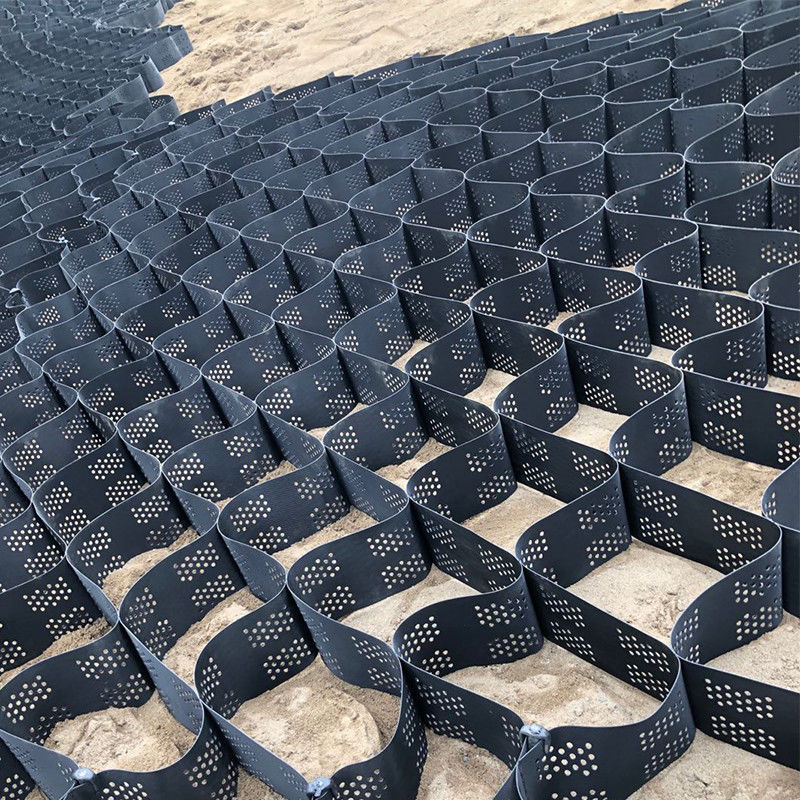 Sistema de confinamiento con alta textura de celda Honeycomb Geocell HDPE para la carretera Fundación Protección de pendientes Parking Parking Driveway Pared de contención