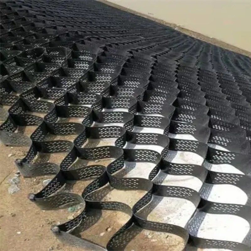 250mm 75mm 100mm 150mm Hdpe Geocell de alta textura HDPE Rejilla de grava de honeycomb de plástico Geocell Precio directo de fábrica