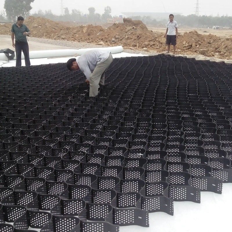 250mm 75mm 100mm 150mm Hdpe Geocell de alta textura HDPE Rejilla de grava de honeycomb de plástico Geocell Precio directo de fábrica
