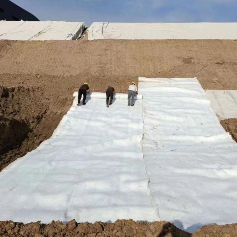 Blanco Negro No tejido aguja perforada geotextil PET PP para carretera carretera ferrocarril