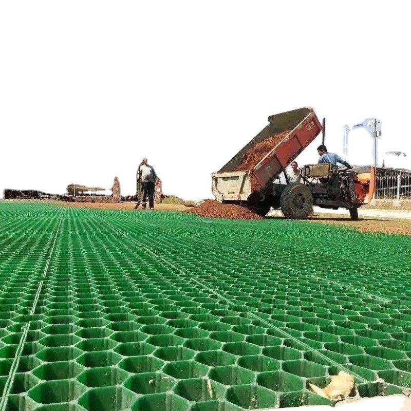Producción de redes de hierba de HDPE Redes de hierba para calzada y estacionamiento Verde Negro