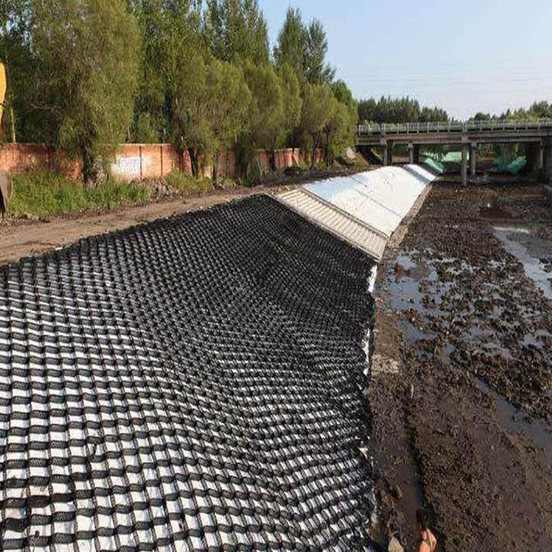 Geocell de plástico HDPE con cuadrícula pavimentada negro Geocell de HDPE para refuerzo de sótano blando Estabilizador de grava de bajo costo Geocell en la construcción de carreteras