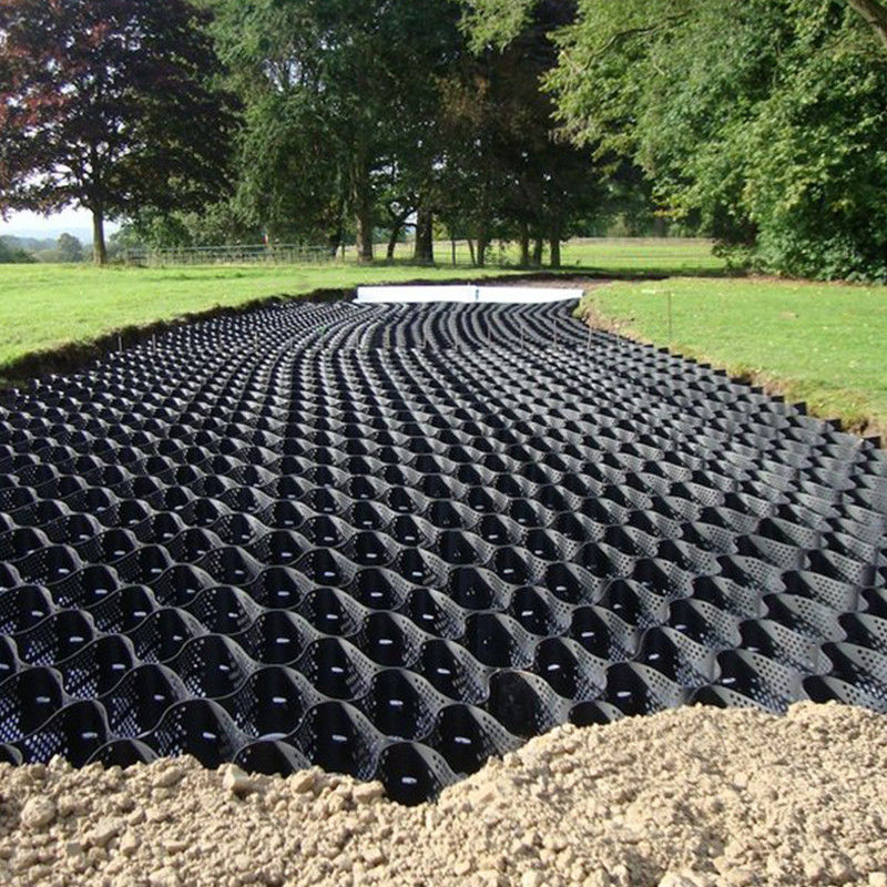 Rejilla de tierra Geocellas de polietileno de panal de miel Precio de plástico HDPE Pavimentadores de césped permeables Rejilla de grava Geocella de HDPE para entrada