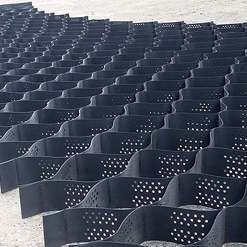 Geocell de alta celda de contención de sistema de texturas con agujeros HDPE Honeycomb Geocell de HDPE para la protección de la pendiente de la base de la carretera