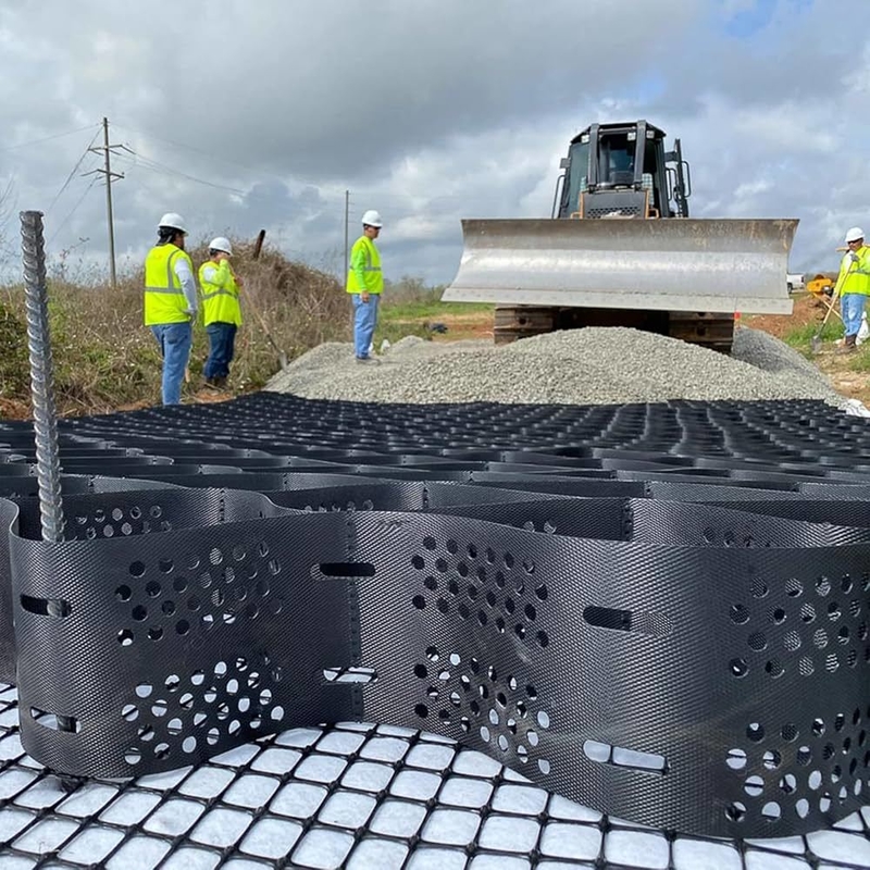 Geoceldas de HDPE duraderas Geocelda de HDPE de superficie lisa para entradas de vehículos Control de erosión para taludes Soporte de muro de contención
