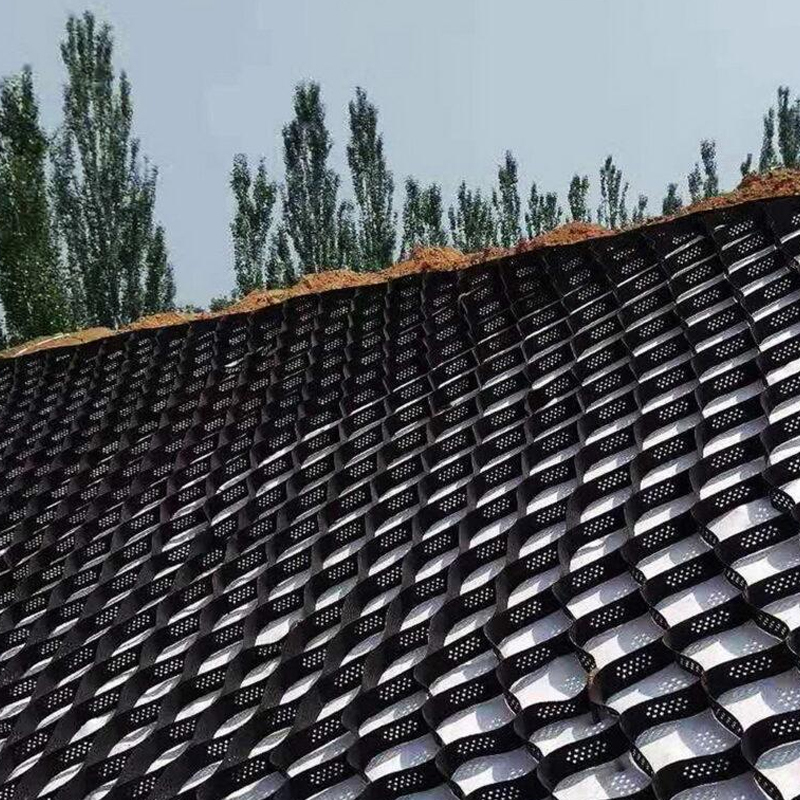 Geocelda HDPE de plástico para carretera estándar ASTM, grava, panal de abeja, para refuerzo de muro de contención, protección de taludes, calzada, control de erosión