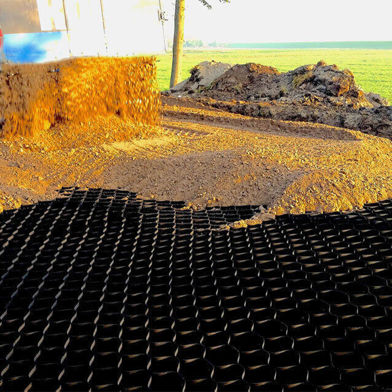 Geocelda HDPE de plástico para carretera estándar ASTM, grava, panal de abeja, para refuerzo de muro de contención, protección de taludes, calzada, control de erosión